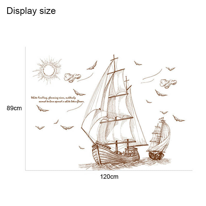 Pirate Ship Wall Decal Ocean Boat 3D Smashed Wall Art 