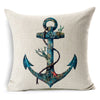 Sea Style Decorative Pillows Nautical Anchor Sailing Boat Map Linen Cushion Cover Car Sofa Hotel Home Throw Pillows Covers Cojin